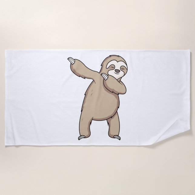 Toalha De Praia Sloth Dab (Frente)