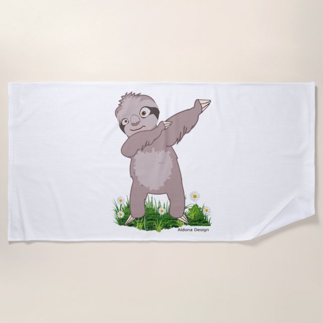 Toalha De Praia Sloth Dabs (Frente)