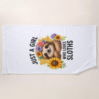Toalha De Praia Sloth Just a Girl Who Loves Sloth