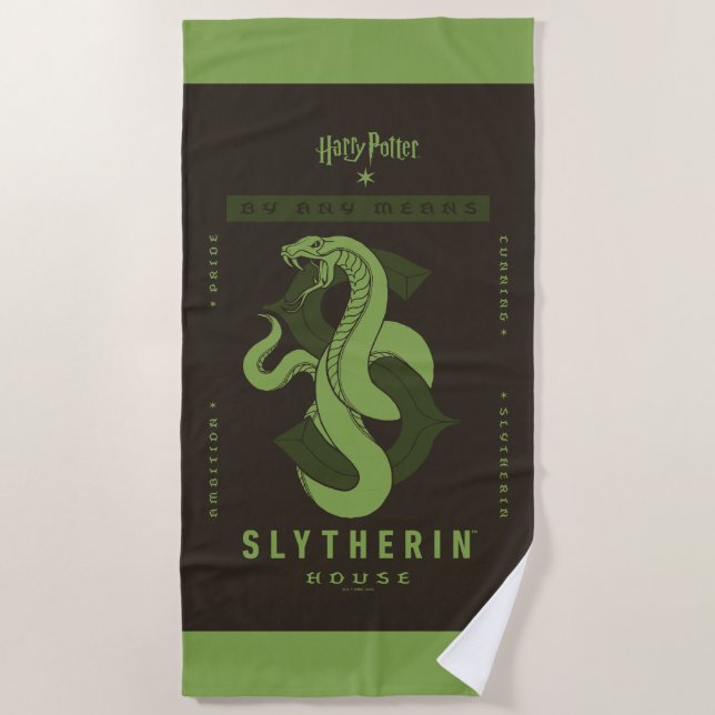 Toalha De Praia SLYTHERIN™ House Por Qualquer Meio (Frente)