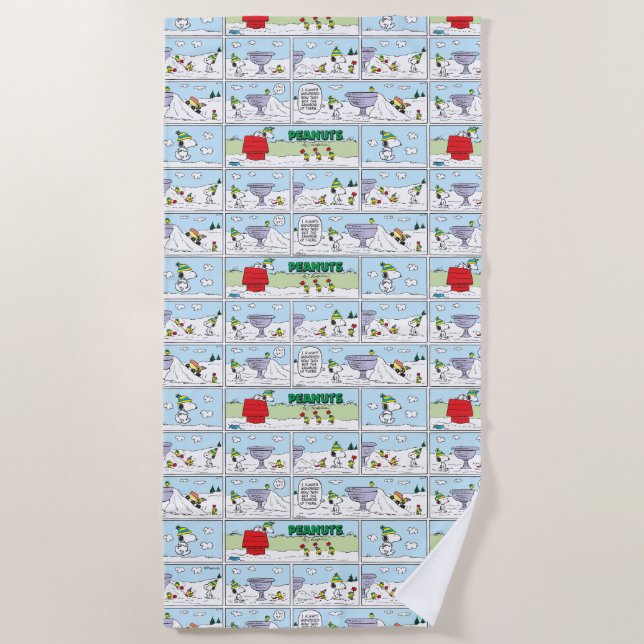 Toalha De Praia Snoopy & The Zamboni Crew (Frente)