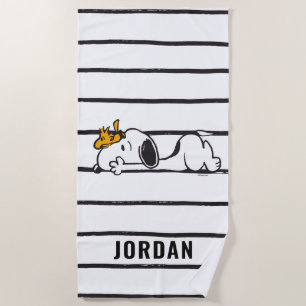Toalha De Praia Snoopy & Woodstock Adicione seu nome