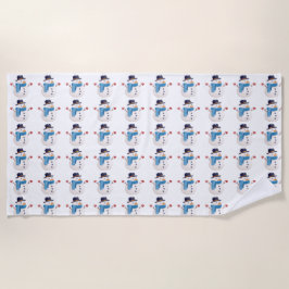 Toalha De Praia Snowman Winter Beach Towel