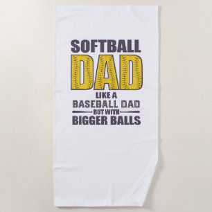 Toalha De Praia Softball Pai SVG, Design de Camisa Engraçada