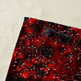 Toalha De Praia Sombras foliadas de vermelho branco pontilhado