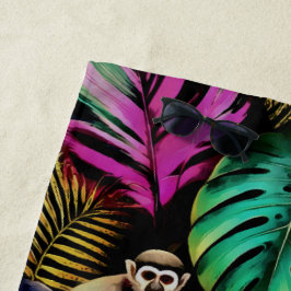 Toalha De Praia Sonhos da Selva de Macacos Padrão de Superfície Co