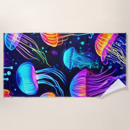 Toalha De Praia Sonhos de Água-Viva Neon