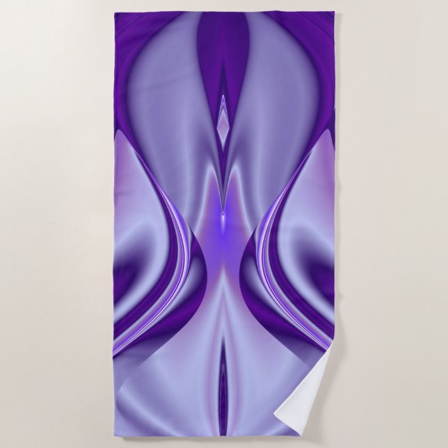 Toalha De Praia Sonhos de Arco-Íris de Flor Roxo (Frente)