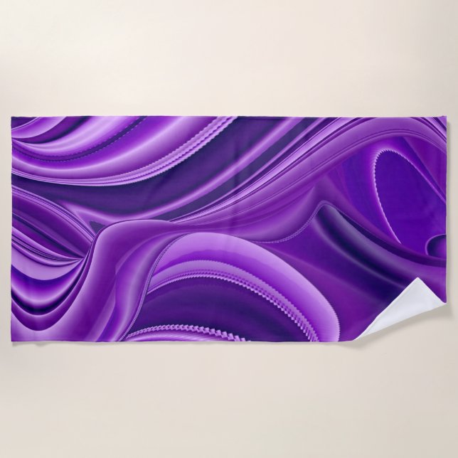 Toalha De Praia Sonhos de Arco-Íris de Flor Roxo (Frente)