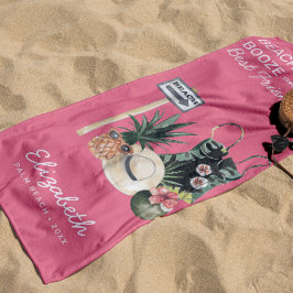 Toalha De Praia Sorvete de Melancia Rosa | Praia Tropical de Verão