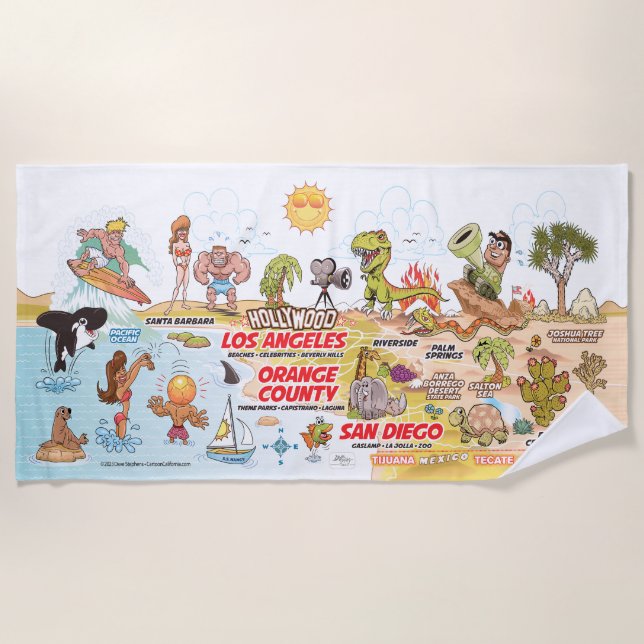 Toalha De Praia South California Beach Blanket (Frente)