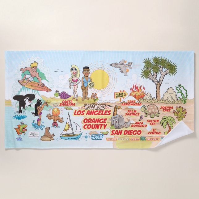 Toalha De Praia Southern California Beach Towel (Frente)