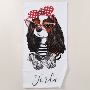 Toalha De Praia Spaniel de rei Charles descuidado de Paris com
