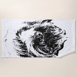 Toalha De Praia Spinone Beach Towel – Ink Dog Head Portrait