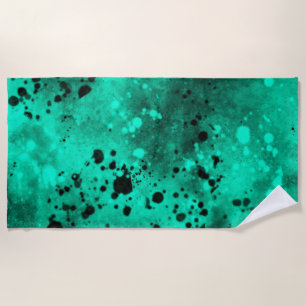 Toalha De Praia Splatter de pintura verde retrô