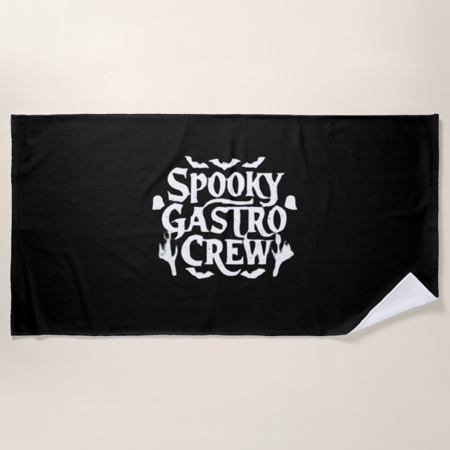 Toalha De Praia Spooky Gastro Crew Gastro Enfermeiro Halloween Clá (Frente)
