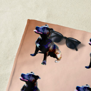 Toalha De Praia Staffordshire Bull Terrier Oil Paint, Beach Towel