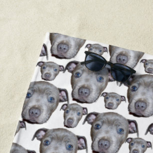 Toalha De Praia Staffordshire Bull Terrier Puppy Faces,