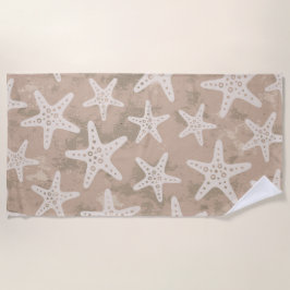 Toalha De Praia Starfish Pattern Sand Beige