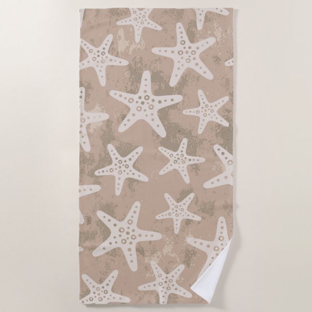 Toalha De Praia Starfish Pattern Sand Beige (Frente)