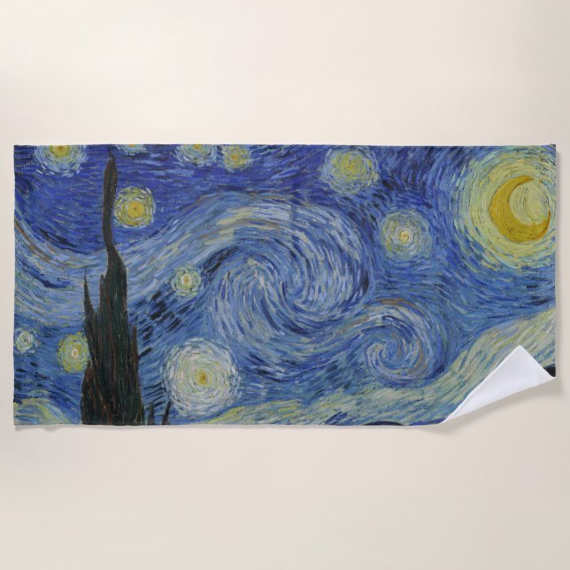 Toalha De Praia "Starry Night" por Van Gogh (Frente)