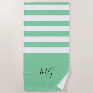 Toalha de Praia Striped Aqua Personalizada
