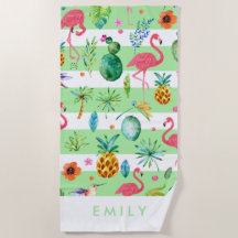 Stripes e padrão tropical colorido