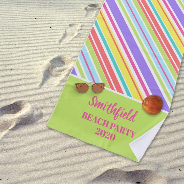 Toalha De Praia Stripes multicolorido personalizadas (Criador carregado)
