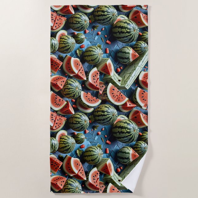 Toalha De Praia Suicy Watermelon Pattern Design 2 (Frente)