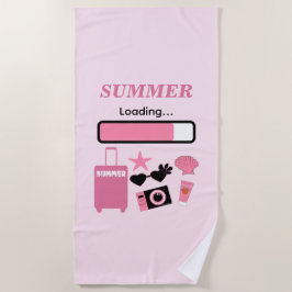 Toalha De Praia Summer Loading Pink Beach Towel
