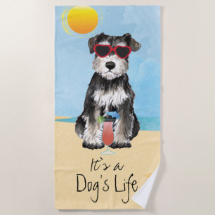 Toalha De Praia Summer Miniature Schnauzer Beach Towel