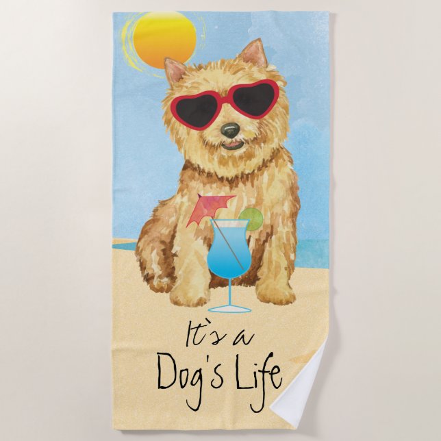 Toalha De Praia Summer Norwich Terrier Beach Towel (Frente)