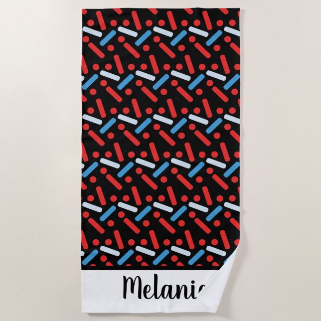 Toalha De Praia Summer Sprinkles Bold Name Beach Towel (Frente)