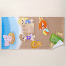 Summer Time Toys Beach Towel For Kids