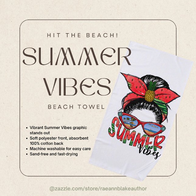 Toalha De Praia Summer Vibes Beach Towel (Criador carregado)