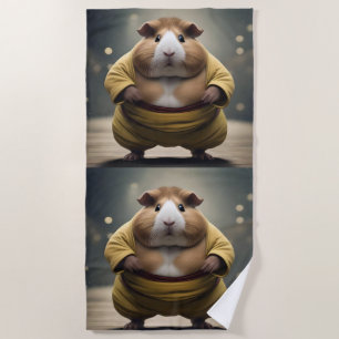 Toalha De Praia "Sumo Squeakdown: O Poderoso Lutador de Porquinho-