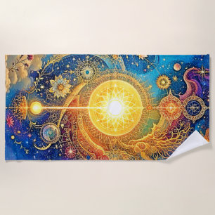 Toalha De Praia Sun Mandala Cósmica