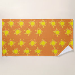 Toalha De Praia Sun Orange Yellow Beach Towel