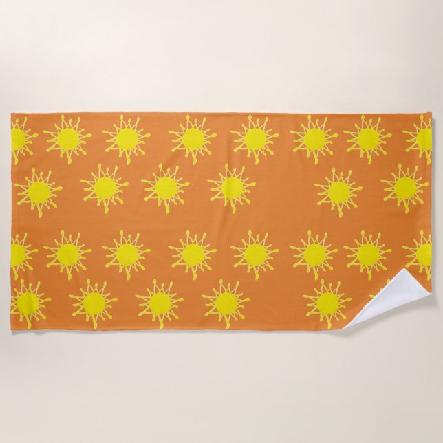 Toalha De Praia Sun Orange Yellow Beach Towel (Frente)