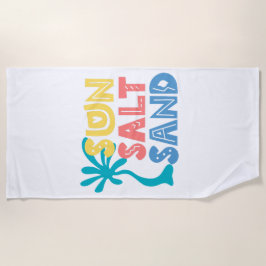 Toalha De Praia Sun Salt Sand Summer Vibes