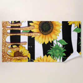 Toalha de Praia Sunflower Gold Drip