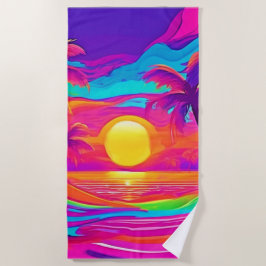 Toalha De Praia Sunset Azul e Laranja