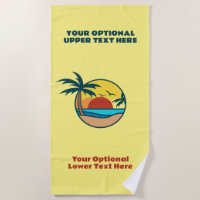 Sunset da Ilha Tropical de Texto Personalizado