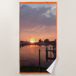 Toalha De Praia Sunset Huizen Harbor Beach Towel