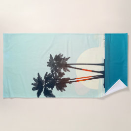 Toalha De Praia Sunset Palms Beach Towel