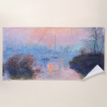 Toalha De Praia Sunset sobre o Seine Claude Monet<br><div class="desc">Sunset no Sena. Claude Monet. 1874. Reprodução de famosas imagens de arte no dominio público.</div>
