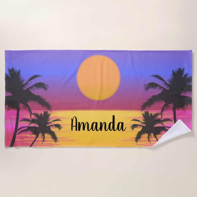 Toalha De Praia Sunset tropical (Frente)