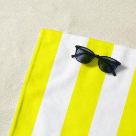 Toalha De Praia Sunshine Yellow and White Striped Print