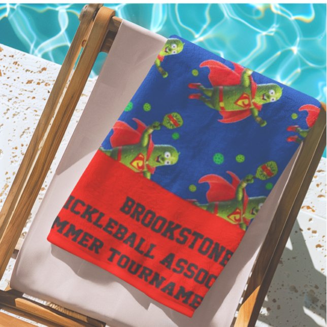Toalha De Praia Super Pickleman Personalizado (Fun personalized beach towels!)