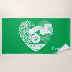 Toalha De Praia Supergirl Floral Peace Hearic